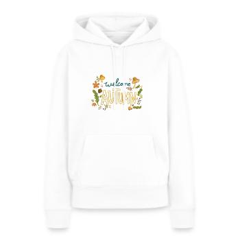 Willkommen im Herbst - Frauen Premium Bio Hoodie - Weiß - Vorne - Julia (174cm)