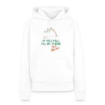 Stoppen Sie den Verlust, wenn Sie fallen - Frauen Premium Bio Hoodie - Weiß - Vorne - Julia (174cm)