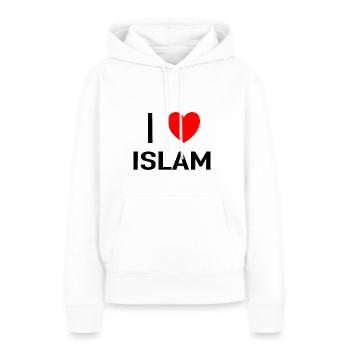 I love islam - Frauen Premium Bio Hoodie - Weiß - Vorne - Julia (174cm)