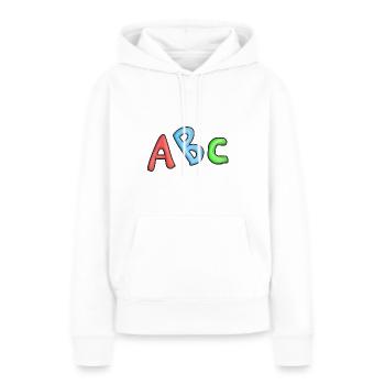 ABC scolarisation Enfants de première année - Sweat à capuche Premium bio Femme - blanc - Devant - Julia (174cm)