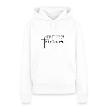 Er hat Die 99 Verlassen mich zu retten - Frauen Premium Bio Hoodie - Weiß - Vorne - Julia (174cm)