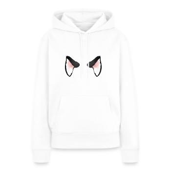 Oreilles de chat noir - Sweat à capuche Premium bio Femme - blanc - Devant - Julia (174cm)