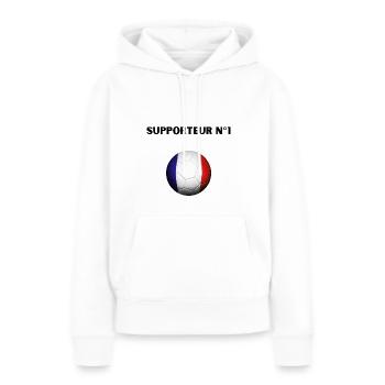 Supporteur N°1 Football France coupe du monde - Sweat à capuche Premium bio Femme - blanc - Devant - Julia (174cm)