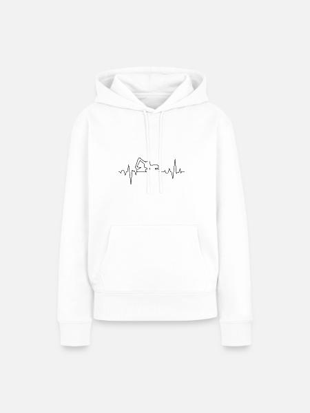 Bagger Pulse Geschenk Baggerfahrer Baustelle - Frauen Premium Bio Hoodie - Weiß