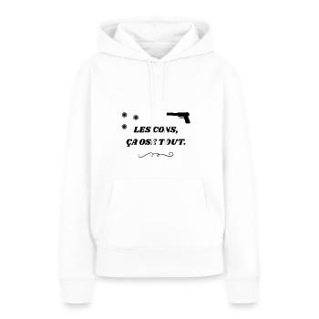Les cons, ça ose tout ! Les Tontons Flingueurs - Sweat à capuche Premium bio Femme - blanc - Devant - Julia (174cm)