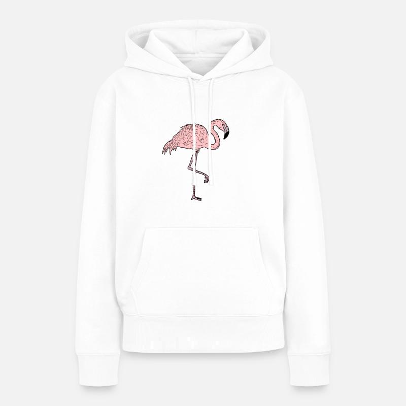 Flamingo - Comic Style - Sweat à capuche Premium bio Femme - blanc