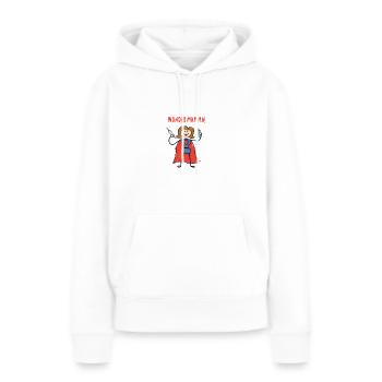 Wonder Mom - Sweat à capuche Premium bio Femme - blanc - Devant - Julia (174cm)