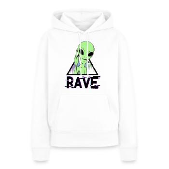 rave alien - Sweat à capuche Premium bio Femme - blanc - Devant - Julia (174cm)