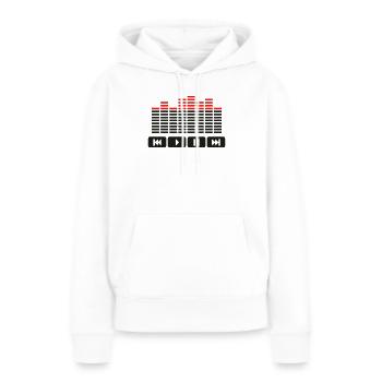 Equalizer audio player dj - Sweat à capuche Premium bio Femme - blanc - Devant - Julia (174cm)
