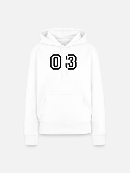 Nummer - 03 - null drei - Frauen Premium Bio Hoodie - Weiß