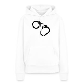 Menottes - Sweat à capuche Premium bio Femme - blanc - Devant - Julia (174cm)