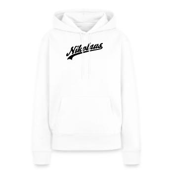 Nikolaus - Frauen Premium Bio Hoodie - Weiß - Vorne - Julia (174cm)