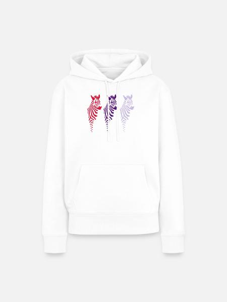 Three Zebras (b) - Frauen Premium Bio Hoodie - Weiß