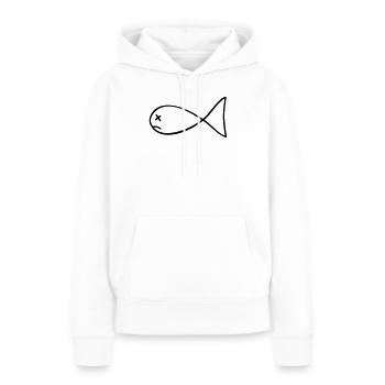 toter Fisch - Frauen Premium Bio Hoodie - Weiß - Vorne - Julia (174cm)