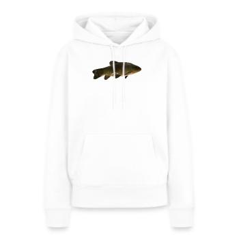 carpe (poisson) - Sweat à capuche Premium bio Femme - blanc - Devant - Julia (174cm)