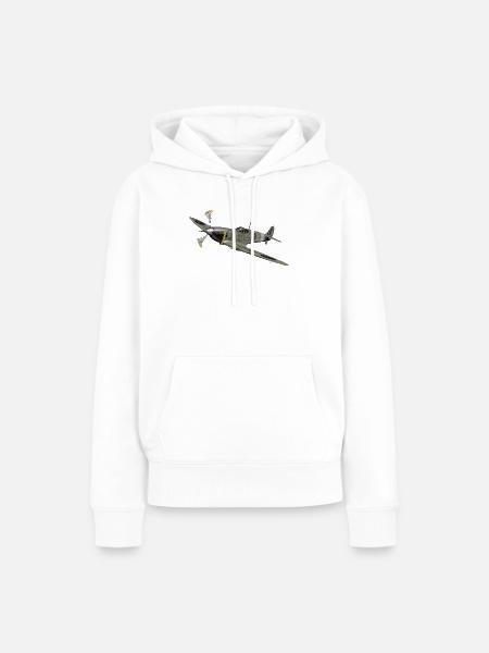 Spitfire - Dame Premium hoodie, økologisk bomuld - hvid