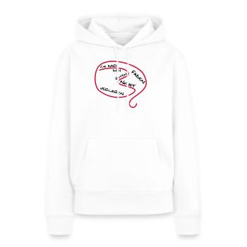Der rote Faden... - Frauen Premium Bio Hoodie - Weiß - Vorne - Julia (174cm)