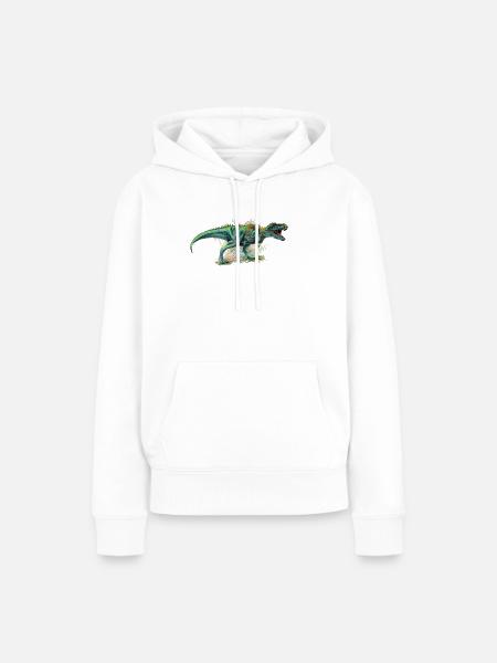 Dinosaurier - Frauen Premium Bio Hoodie - Weiß