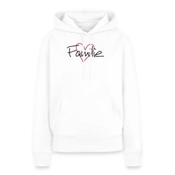Famille coeur amour communauté cohésion - Sweat à capuche Premium bio Femme - blanc - Devant - Julia (174cm)