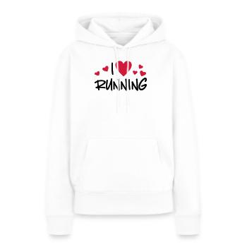courir - Sweat à capuche Premium bio Femme - blanc - Devant - Julia (174cm)