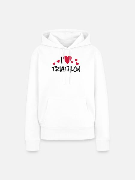 Triathlon - Frauen Premium Bio Hoodie - Weiß