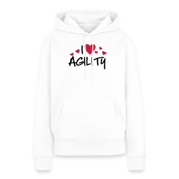 agility - Frauen Premium Bio Hoodie - Weiß - Vorne - Julia (174cm)