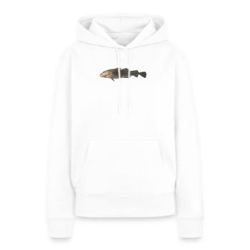 morue - Sweat à capuche Premium bio Femme - blanc - Devant - Julia (174cm)