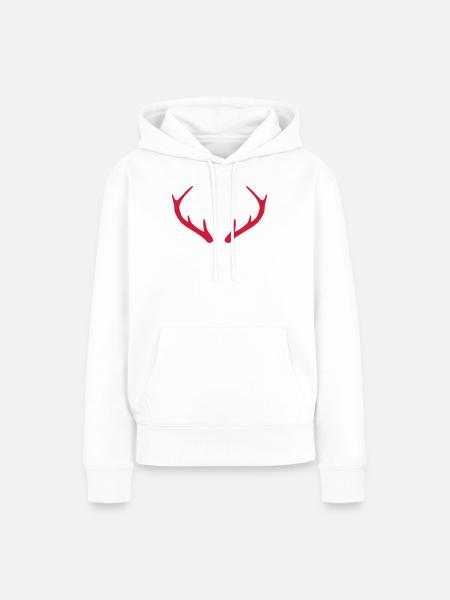 Geweih Hirsch Rentier Geschenk - Frauen Premium Bio Hoodie - Weiß
