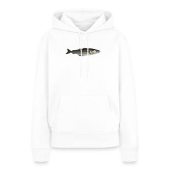 poisson - Sweat à capuche Premium bio Femme - blanc - Devant - Julia (174cm)