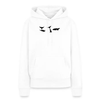 Queue de baleine - fluke de baleine - queues de baleines - Sweat à capuche Premium bio Femme - blanc - Devant - Julia (174cm)