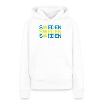 SUÈDE Suède Suède Drapeau suédois - Sweat à capuche Premium bio Femme - blanc - Devant - Julia (174cm)