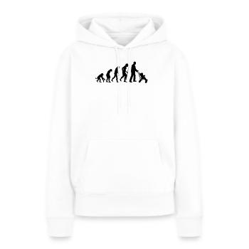 Evolution de la paternité du (grand) - Sweat à capuche Premium bio Femme - blanc - Devant - Julia (174cm)