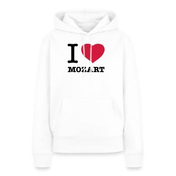 I LOVE MOZART - Sweat à capuche Premium bio Femme - blanc - Devant - Julia (174cm)
