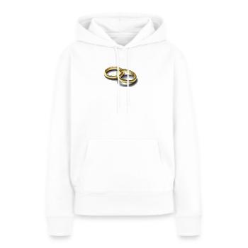 anneaux de mariage - Sweat à capuche Premium bio Femme - blanc - Devant - Julia (174cm)
