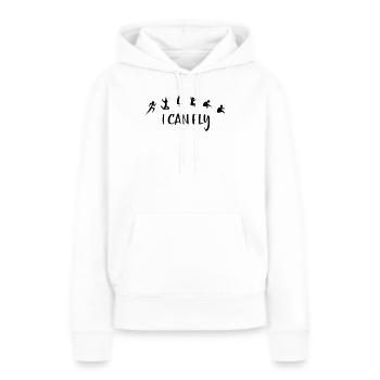 Weitsprung - Frauen Premium Bio Hoodie - Weiß - Vorne - Julia (174cm)