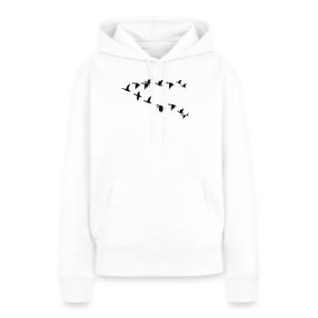 Troupeau d’oiseaux troupeau d’oiseaux - Sweat à capuche Premium bio Femme - blanc - Devant - Julia (174cm)