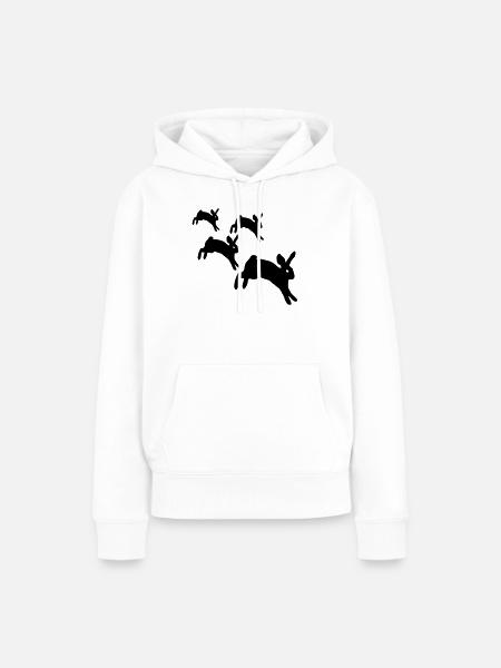 Springen Kaninchen - Frauen Premium Bio Hoodie - Weiß