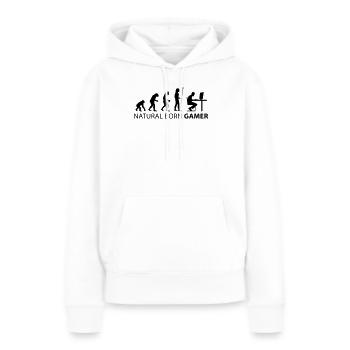évolution naturelle née gamer - Sweat à capuche Premium bio Femme - blanc - Devant - Julia (174cm)