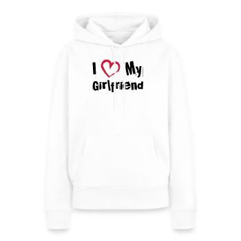 I Love My Girlfriend - Frauen Premium Bio Hoodie - Weiß - Vorne - Julia (174cm)