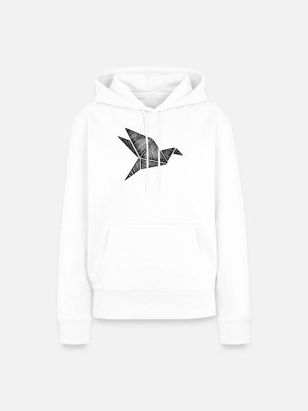 Origami Vogel - Frauen Premium Bio Hoodie - Weiß