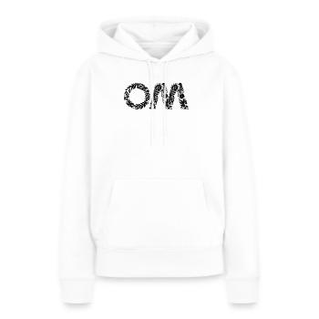 Om - Sweat à capuche Premium bio Femme - blanc - Devant - Julia (174cm)