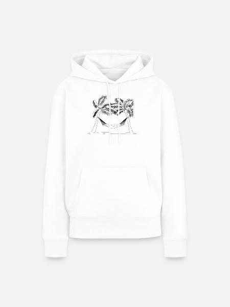 Palmen - Frauen Premium Bio Hoodie - Weiß