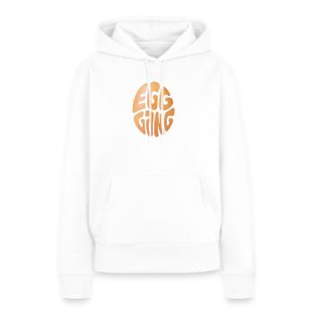 Roi des Œufs Texturé - Sweat à capuche Premium bio Femme - blanc - Devant - Julia (174cm)