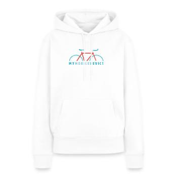 Fixie – My Mobile Device is my Single Speed Bike - Frauen Premium Bio Hoodie - Weiß - Vorne - Julia (174cm)