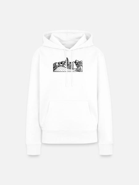 Berge Bergkette Abstract - Frauen Premium Bio Hoodie - Weiß