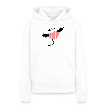 angel devil symbol - Sweat à capuche Premium bio Femme - blanc - Devant - Julia (174cm)
