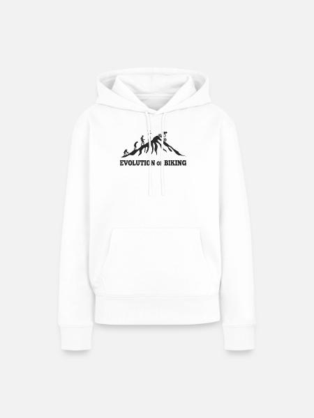 Evolution of Biking Downhill Entstehung - Frauen Premium Bio Hoodie - Weiß