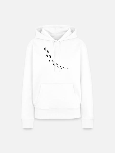 fussabdruecke_kommt - Frauen Premium Bio Hoodie - Weiß