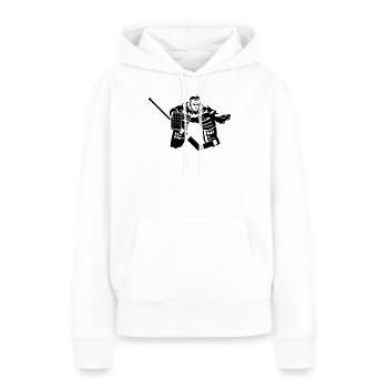 but de hockey gardien - Sweat à capuche Premium bio Femme - blanc - Devant - Julia (174cm)