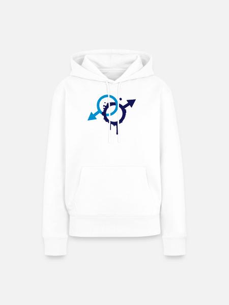 zwei männliche Symbole - Frauen Premium Bio Hoodie - Weiß